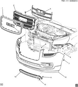 COOLING SYSTEM-GRILLE-OIL SYSTEM Chevrolet Traverse (2WD) 2013-2016 RV1 GRILLE/RADIATOR (G.M.C. Z88, DENALI Y93)