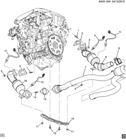 FUEL SYSTEM-EXHAUST-EMISSION SYSTEM Cadillac ATS Sedan 2014-2015 AC,AD,AG69 EXHAUST SYSTEM/FRONT (LFX/3.6-3)