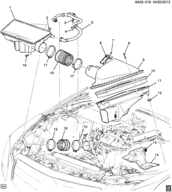FUEL SYSTEM-EXHAUST-EMISSION SYSTEM Cadillac ATS 2013-2013 A AIR INTAKE SYSTEM (LCV/2.5A, EMISSIONS NU5,NT7)