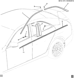 BODY MOLDINGS-SHEET METAL-REAR COMPARTMENT HARDWARE-ROOF HARDWARE Cadillac ATS 2013-2013 A MOLDINGS/BODY-UPPER