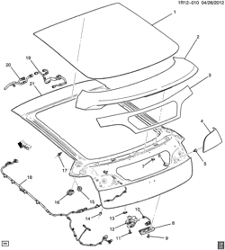 BODY MOLDINGS-SHEET METAL-REAR COMPARTMENT HARDWARE-ROOF HARDWARE Chevrolet Volt 2011-2015 R LIFTGATE HARDWARE PART 2