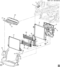 COOLING SYSTEM-GRILLE-OIL SYSTEM Cadillac ATS 2013-2013 A RADIATOR MOUNTING & RELATED PARTS (LFX/3.6-3)