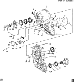 TRANSMISSÃO MANUAL 6 MARCHAS Cadillac ATS Coupe 2015-2017 AB,AC,AD,AG47 TRANSFER CASE PART 1 CASE COMPONENTS (LTG/2.0X, ALL-WHEEL DRIVE F46)