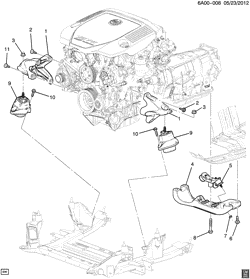 MOTOR 6 CILINDROS Cadillac ATS 2014-2015 AC,AD,AG69 ENGINE & TRANSMISSION MOUNTING (LFX/3.6-3, ALL-WHEEL DRIVE F46)