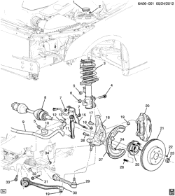 FRONT SUSPENSION-STEERING Cadillac ATS Coupe 2015-2017 AB,AC,AD,AG47 SUSPENSION/FRONT (ALL-WHEEL DRIVE F46)
