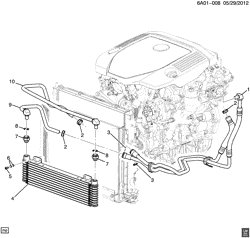 COOLING SYSTEM-GRILLE-OIL SYSTEM Cadillac ATS 2013-2013 A ENGINE OIL COOLER & LINES (LFX/3.6-3, ENGINE OIL COOLING KC4)