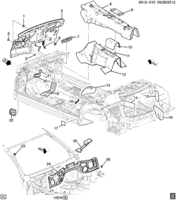 BODY MOLDINGS-SHEET METAL-REAR COMPARTMENT HARDWARE-ROOF HARDWARE Cadillac ATS 2013-2013 A INSULATORS/BODY