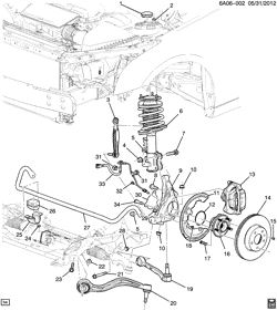 FRONT SUSPENSION-STEERING Cadillac ATS Coupe 2015-2017 AB,AC,AD,AG47 SUSPENSION/FRONT (EXC ALL-WHEEL DRIVE F46)