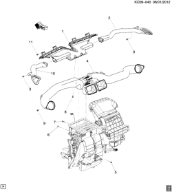 КРЕПЛЕНИЕ КУЗОВА-КОНДИЦИОНЕР-АУДИОСИСТЕМА Chevrolet Spark EV 2014-2016 CZ48 AIR DISTRIBUTION SYSTEM