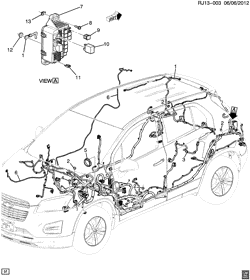 CÂBLAGE DE CARROSSERIE-GARNITURE DE TOIT Chevrolet Trax 2013-2017 JU,JV,JW76 FAISCEAU DE FILS/CARROSSERIE (TRANSMISSION INTÉGRALE F46)