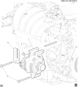 STARTER-GENERATOR-IGNITION-ELECTRICAL-LAMPS Chevrolet Malibu 2014-2015 GB,GC,GD GENERATOR MOUNTING (LKW/2.5L)