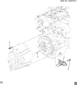 4-CYLINDER ENGINE Cadillac ATS Sedan 2014-2017 AB,AC,AD,AG69 ENGINE TO TRANSMISSION MOUNTING (LTG/2.0X, MANUAL M3L)