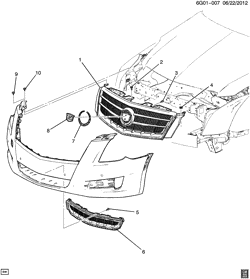 LUBRIFICAÇÃO - ARREFECIMENTO - GRADE DO RADIADOR Cadillac XTS 2014-2014 GE GRILLE/RADIATOR (GRILLE GGC, EXC COLLISION AVOIDANCE UGN)(2ND DES)