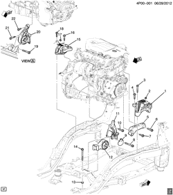 MOTOR 4 CILINDROS Buick Verano 2013-2016 PH ENGINE & TRANSMISSION MOUNTING (LHU/2.0V, AUTOMATIC MHK)