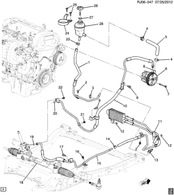 FRONT SUSPENSION-STEERING Chevrolet Trax (Canada and Mexico) 2013-2017 JU,JV,JW76 STEERING PUMP LINES (HYDRAULIC N40)