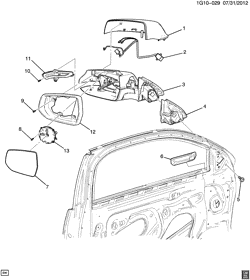 WINDSHIELD-WIPER-MIRRORS-INSTRUMENT PANEL-CONSOLE-DOORS Chevrolet Malibu 2013-2015 GC MIRROR/OUTSIDE REAR VIEW (TURN SIGNAL DWM)