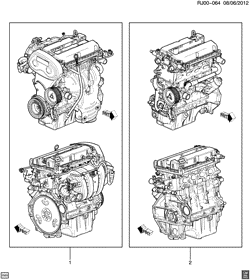 4-CYLINDER ENGINE Chevrolet Trax (Canada and Mexico) 2013-2017 JU,JV,JW76 ENGINE ASM & PARTIAL ENGINE (2H0/1.8E)