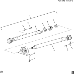 BRAKES-REAR AXLE-PROPELLER SHAFT-WHEELS Chevrolet Trax (Canada and Mexico) 2013-2014 JV,JW76 PROP SHAFT (ALL-WHEEL DRIVE F46)