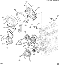 4-ЦИЛИНДРОВЫЙ ДВИГАТЕЛЬ Chevrolet Trax (Canada and Mexico) 2013-2017 JU,JV,JW76 ENGINE ASM-1.8L L4 PART 7 TIMING CHAIN & RELATED PARTS (2H0/1.8E)