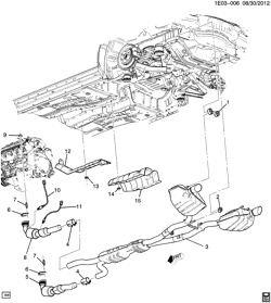 SISTEMA DE COMBUSTÍVEL-ESCAPE-SISTEMA DE EMISSÕES Chevrolet Camaro Coupe 2010-2015 ES EXHAUST SYSTEM (L99/6.2J)