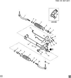 FRONT AXLE-FRONT SUSPENSION-STEERING-DIFFERENTIAL GEAR Lt Truck GMC ENVOY XUV SLE 4WD 2002-2009 ST1 STEERING GEAR ASM