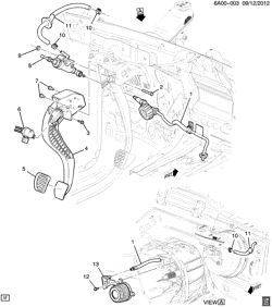 6-CYLINDER ENGINE Cadillac ATS Coupe 2015-2017 AB,AC,AD,AG47 CLUTCH PEDAL & CYLINDERS (MANUAL M3L)