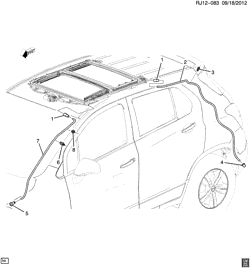 BODY MOLDINGS-SHEET METAL-REAR COMPARTMENT HARDWARE-ROOF HARDWARE Chevrolet Trax (Canada and Mexico) 2013-2017 JV,JW76 SUNROOF DRAINAGE (CF5)
