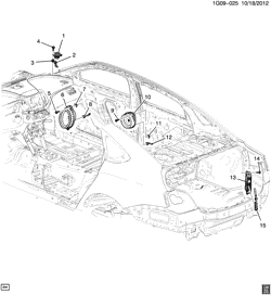 CONJUNTO DA CARROCERIA, CONDICIONADOR DE AR - ÁUDIO/ENTRETENIMENTO Chevrolet Impala (New Model) 2014-2017 GX,GY,GZ69 AUDIO SYSTEM/SPEAKERS (EXC PREMIUM UQS)