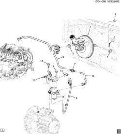 5-СКОРОСТНАЯ МЕХАНИЧЕСКАЯ КОРОБКА ПЕРЕДАЧ Chevrolet Spark 2013-2015 CV48 BRAKE BOOSTER & MASTER CYLINDER MOUNTING (MANUAL MX2)