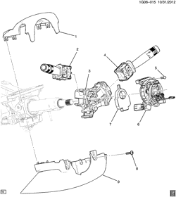 FRONT SUSPENSION-STEERING Chevrolet Impala (New Model) 2014-2017 GY69 STEERING COLUMN PART 2 SWITCHES & COVERS (TELESCOPING N37,KEYLESS SWITCH BTM)
