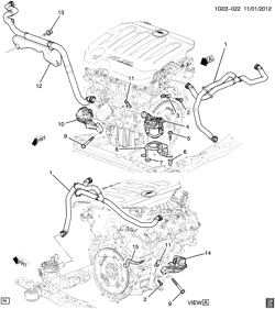 SISTEMA DE COMBUSTIBLE - ESCAPE - EMISIÓN EVAPORACIÓN Buick LaCrosse/Allure 2013-2014 GB,GM,GT69 BOMBA Y PARTES RELAC A.I.R. (LFX/3.6-3)