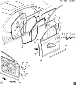 PARE-BRISE - ESSUI-GLACE - RÉTROVISEURS - TABLEAU DE BOR - CONSOLE - PORTES Cadillac XTS 2013-2017 G FERRURE DE PORTE/AVANT PART 1