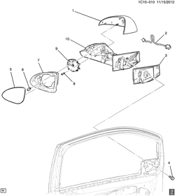 WINDSHIELD-WIPER-MIRRORS-INSTRUMENT PANEL-CONSOLE-DOORS Chevrolet Spark 2013-2015 CV48 MIRROR/REAR VIEW (EXC TURN SIGNAL DLS)