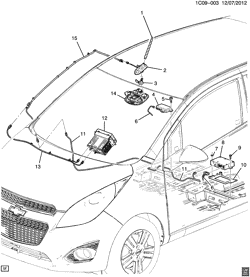 КРЕПЛЕНИЕ КУЗОВА-КОНДИЦИОНЕР-АУДИОСИСТЕМА Chevrolet Spark 2013-2015 CV48 COMMUNICATION SYSTEM ONSTAR(UE1)