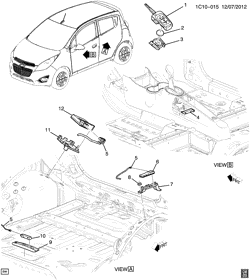 PARE-BRISE - ESSUI-GLACE - RÉTROVISEURS - TABLEAU DE BOR - CONSOLE - PORTES Chevrolet Spark EV 2014-2016 CZ48 SYSTÈME DENTRÉE/TÉLÉDÉVERROUILLAGE