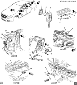 PARE-BRISE - ESSUI-GLACE - RÉTROVISEURS - TABLEAU DE BOR - CONSOLE - PORTES Chevrolet Malibu 2013-2015 GD SYSTÈME DENTRÉE/TÉLÉDÉVERROUILLAGE (ENTRÉE PASSIVE ATH)