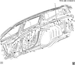 PEÇAS CABINE E CARROCERIA-LIMPADORES-ESPELHOS-PORTAS-ACABAMENTO-CINTOS DE SEGURANÇA Chevrolet Traverse (2WD) 2012-2017 RV1 INFLATABLE RESTRAINT SYSTEM/ROOF SIDE (CHEVROLET X88)