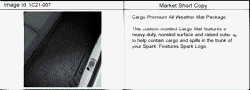 ACCESSORIES Chevrolet Spark 2013-2015 CV MAT PKG/CARGO PREMIUM (ALL WEATHER)