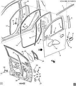 WINDSHIELD-WIPER-MIRRORS-INSTRUMENT PANEL-CONSOLE-DOORS Chevrolet Spark EV 2014-2016 CZ48 DOOR HARDWARE/FRONT PART 1