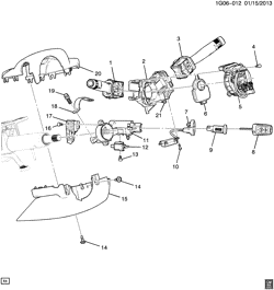 FRONT SUSPENSION-STEERING Chevrolet Impala (New Model) 2014-2017 GX69 STEERING COLUMN PART 2 SWITCHES & COVERS (TELESCOPING N37)