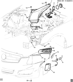 LÂMPADAS-ELÉTRICAS-IGNIÇÃO-GERADOR-MOTOR DE ARRANQUE Cadillac ATS 2013-2013 A LAMPS/FRONT (EXC HEADLAMP CONTROL TR6, HIGH INTENSITY T4F)