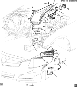 LÂMPADAS-ELÉTRICAS-IGNIÇÃO-GERADOR-MOTOR DE ARRANQUE Cadillac ATS 2013-2013 A LAMPS/FRONT (HEADLAMP CONTROL TR6)