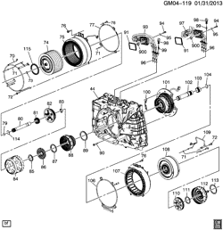 AUTOMATIC TRANSMISSION Chevrolet Volt 2012-2015 R AUTOMATIC TRANSMISSION PART 1 4ET50 CASE ASSEMBLY(MKA)