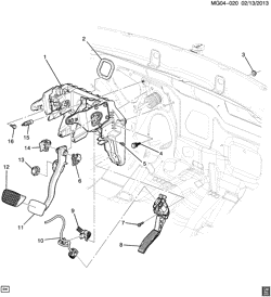 CAIXA TRANSFERÊNCIA Buick Regal 2014-2016 GP,GR BRAKE PEDAL (AUTOMATIC M7U,M7W,MH8,MHH)