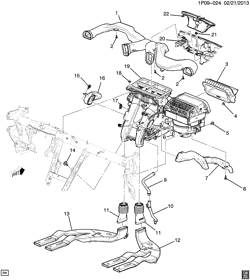 КРЕПЛЕНИЕ КУЗОВА-КОНДИЦИОНЕР-АУДИОСИСТЕМА Chevrolet Cruze (Carryover Model) 2016-2016 P69 AIR DISTRIBUTION SYSTEM