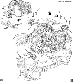 4-CYLINDER ENGINE Chevrolet Malibu 2014-2015 GB,GC,GD69 ENGINE & TRANSMISSION MOUNTING (LKW/2.5L)