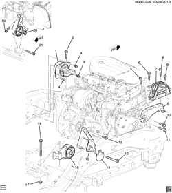 4-ЦИЛИНДРОВЫЙ ДВИГАТЕЛЬ Buick Regal 2013-2013 GS ENGINE & TRANSMISSION MOUNTING (LHU/2.0V, AUTOMATIC MDK)