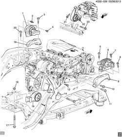 4-ЦИЛИНДРОВЫЙ ДВИГАТЕЛЬ Buick Regal 2013-2013 GS ENGINE & TRANSMISSION MOUNTING (LHU/2.0V, MANUAL MR6)