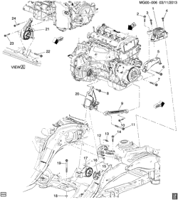 6-CYLINDER ENGINE Chevrolet Impala (New Model) 2014-2014 GX,GY69 ENGINE & TRANSMISSION MOUNTING (LUK/2.4R)