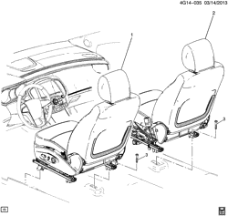 ACABAMENTO INTERNO - ACABAMENTO BANCO DIANTEIRO - CINTOS DE SEGURANÇA Chevrolet Impala (New Model) 2014-2017 GX,GY,GZ69 FRONT SEAT MOUNTING